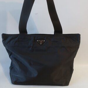 Authentic Womens Prada Milano (25) Brown Nylon Shoulder Travel Tote Handbag